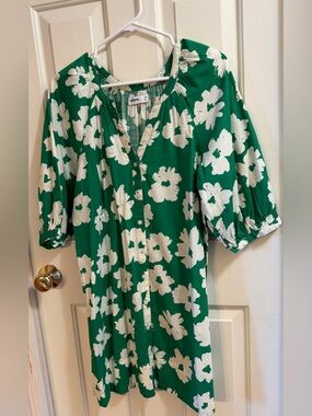 Sonoma Goods for Life Dress | Green Floral Print | Cotton-Blend | PM
